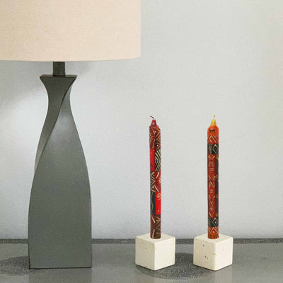 Set of Three Boxed Tall Hand-Painted Candles - Bongazi Design - Nobunto - Yvonne’s 100th Wish Inc
