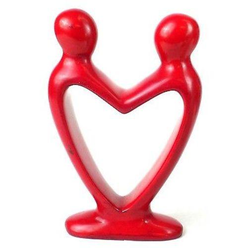 Handcrafted Soapstone Lover's Heart Sculpture in Red - Smolart - Yvonne’s 100th Wish Inc
