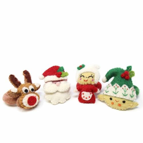 Hand Felted Christmas Napkin Rings, Set of Four - Global Groove (T) - Yvonne’s 100th Wish Inc