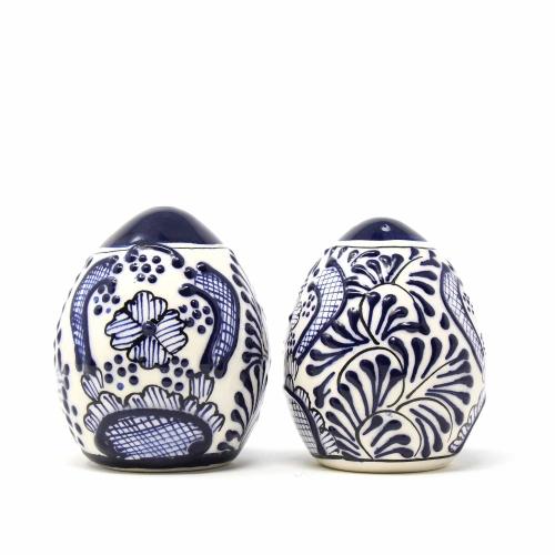 Encantada Handmade Pottery Spice Shakers, Blue Flower - Yvonne’s 100th Wish Inc