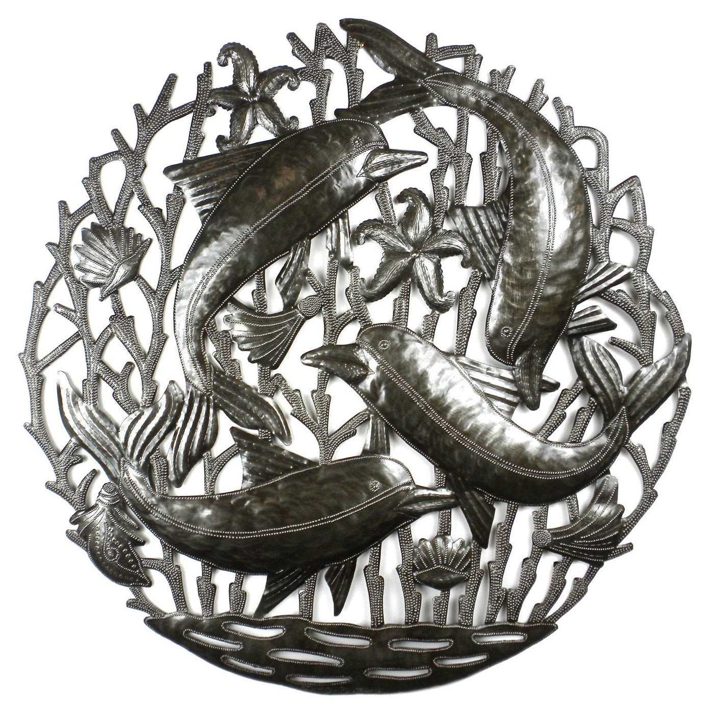 Pod of Dolphins Metal Wall Art - Croix des Bouquets - Yvonne’s 100th Wish Inc