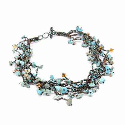 Chunky Stone Necklace - Turquoise - Lucias Imports (J) - Yvonne’s 100th Wish Inc