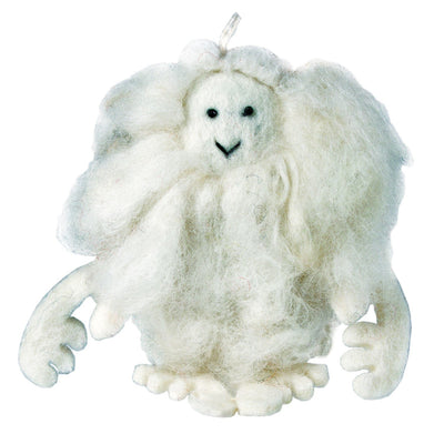 White Felt Yeti Ornament - Wild Woolies (H) - Yvonne’s 100th Wish Inc