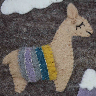Hand Crafted Felt: Llama Pouch - Yvonne’s 100th Wish Inc