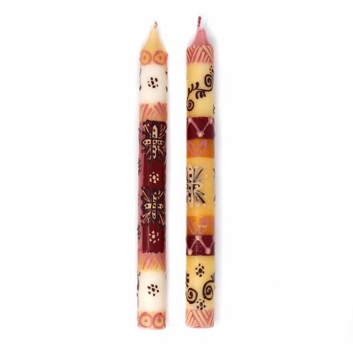 Tall Hand Painted Candles - Pair - Halisi Design - Nobunto - Yvonne’s 100th Wish Inc
