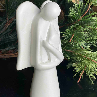 Angel Soapstone Sculpture with Eternal Light - Yvonne’s 100th Wish Inc