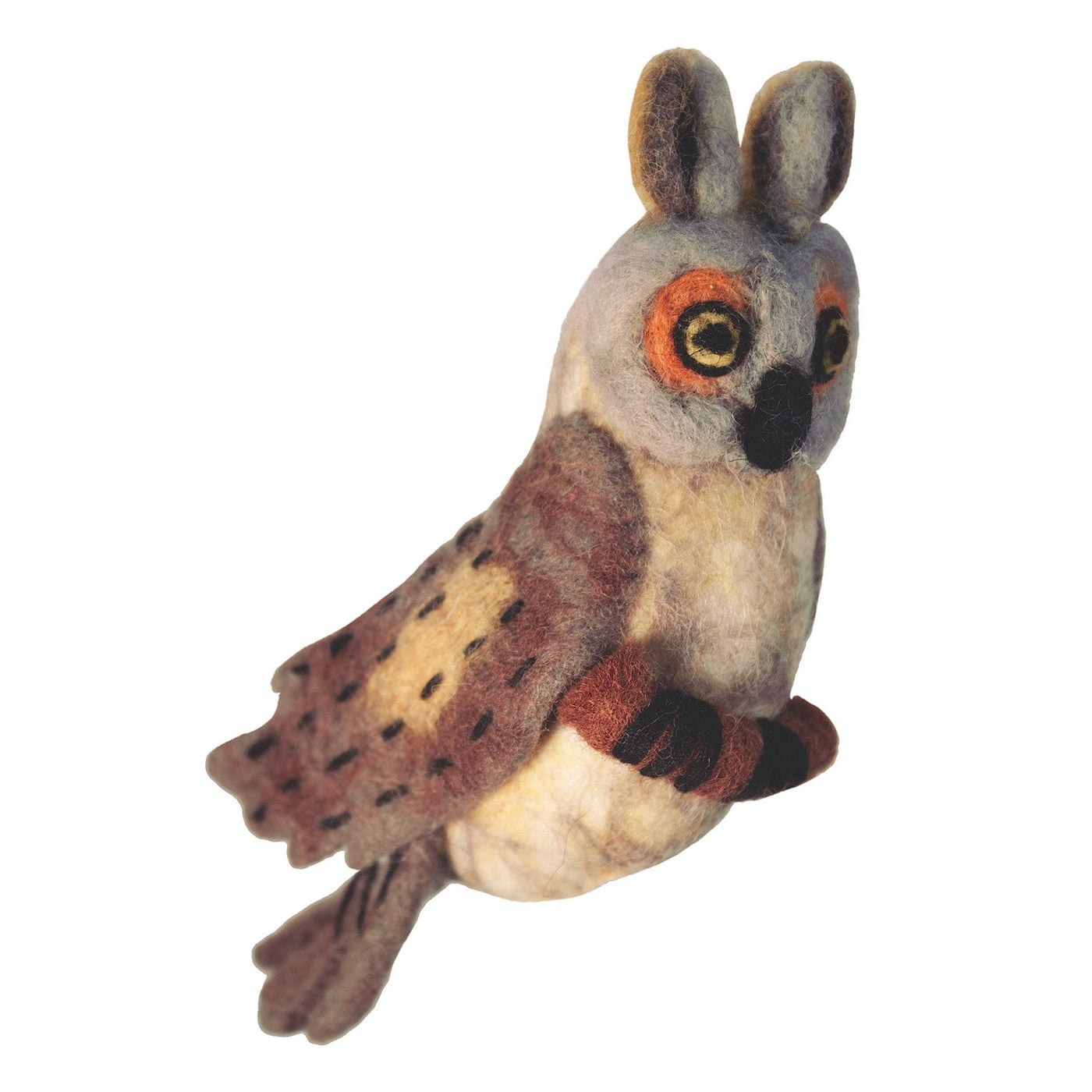Felt Bird Garden Ornament - Great Horned Owl - Wild Woolies (G) - Yvonne’s 100th Wish Inc