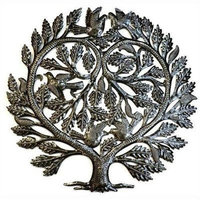 Steel Drum Art -  Lovers Heart 24 inch Tree of Life - Croix des Bouquets - Yvonne’s 100th Wish Inc