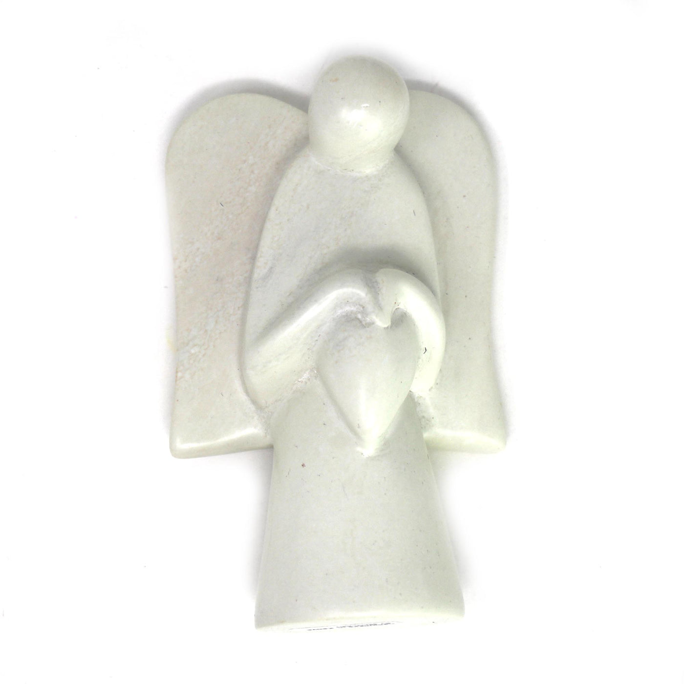 Angel Soapstone Sculpture Holding Heart - Yvonne’s 100th Wish Inc