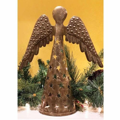 14-inch Metalwork Angel - Wings Down  - Croix des Bouquets (H) - Yvonne’s 100th Wish Inc