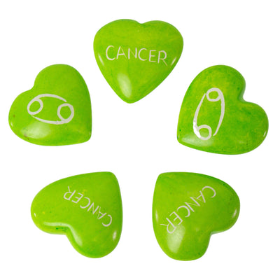 Zodiac Soapstone Hearts, Pack of 5: CANCER