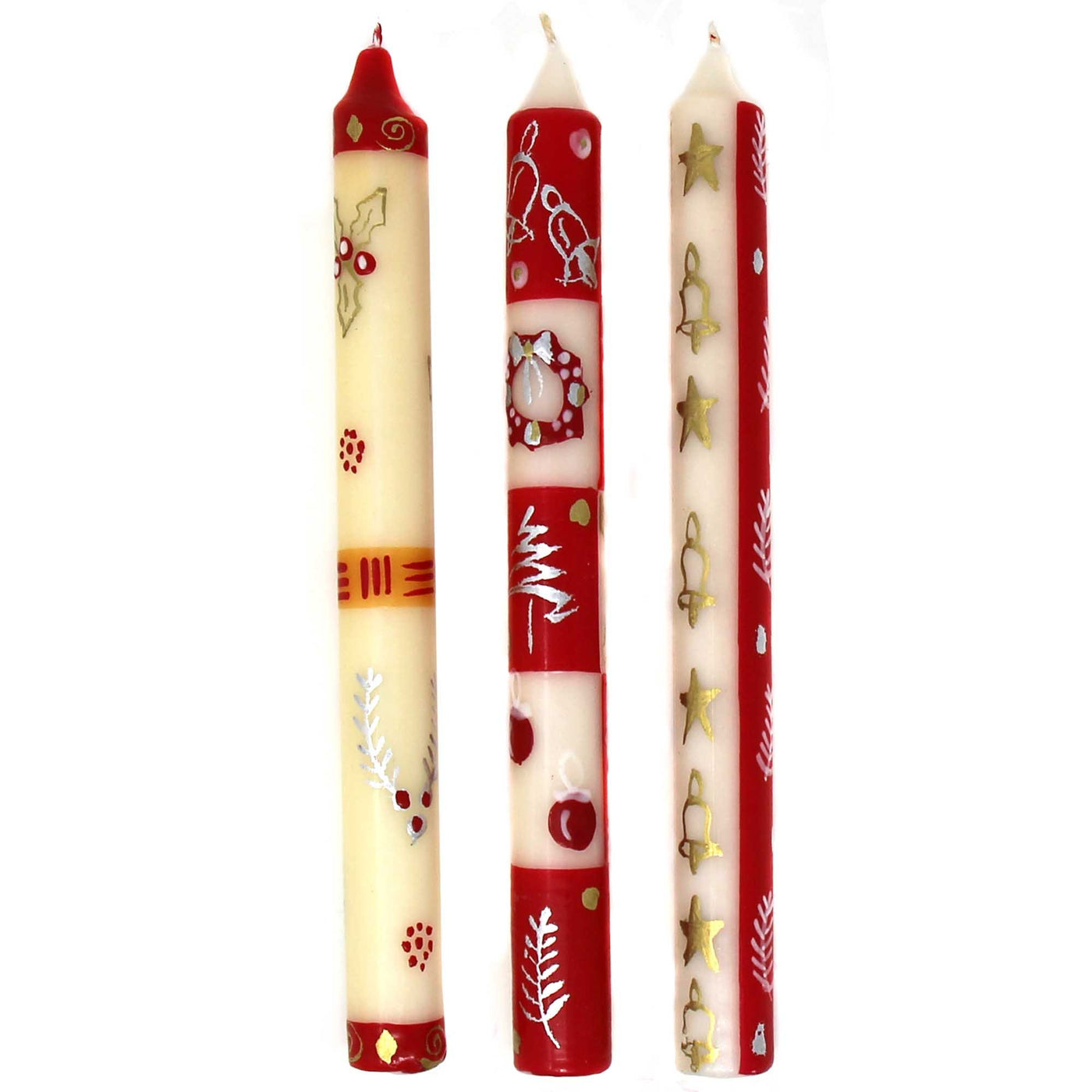 Tall Hand Painted Candles - Three in Box - Nobunto