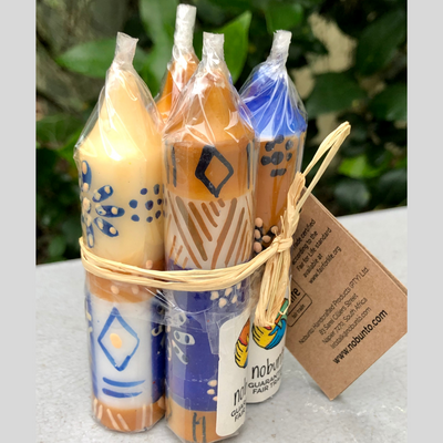 Hand-Painted 4" Dinner or Shabbat Candles, Set of 4  (Durra Design) - Yvonne’s 100th Wish Inc