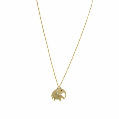 Elephant Pendant Brass Necklace - Yvonne’s 100th Wish Inc