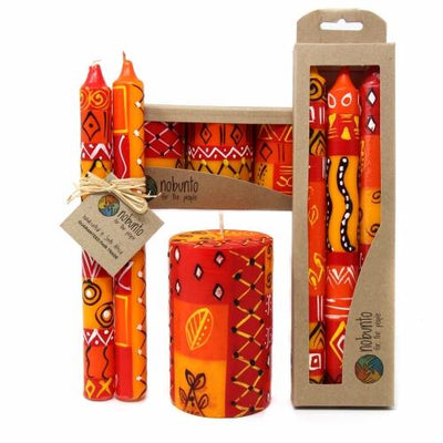 Set of Three Boxed Hand-Painted Candles - Zahabu Design - Nobunto - Yvonne’s 100th Wish Inc