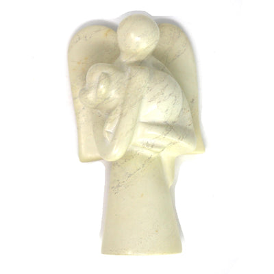 Angel Soapstone Sculpture Holding Dog - Yvonne’s 100th Wish Inc