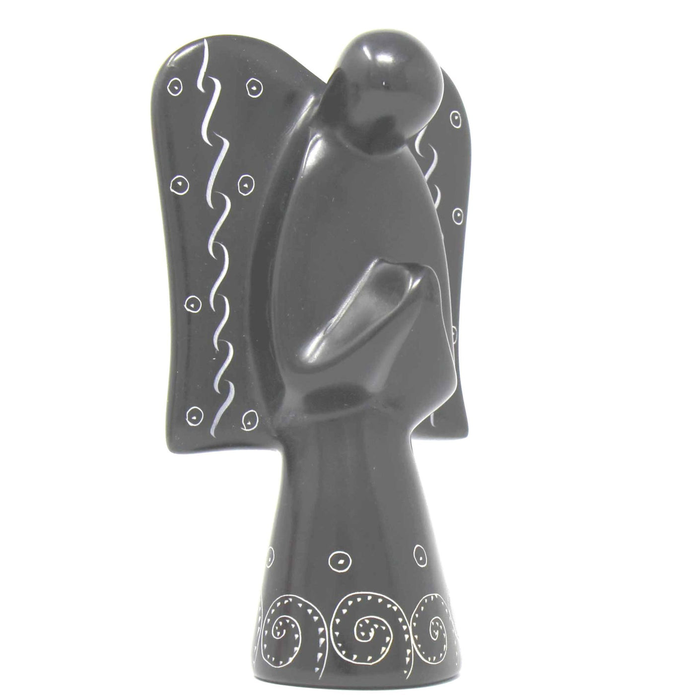 Soapstone Angel Sculpture - Black Finish Design