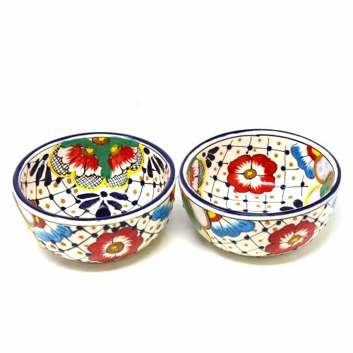 Half Moon Bowls - Dots and Flowers, Set of Two - Encantada - Yvonne’s 100th Wish Inc
