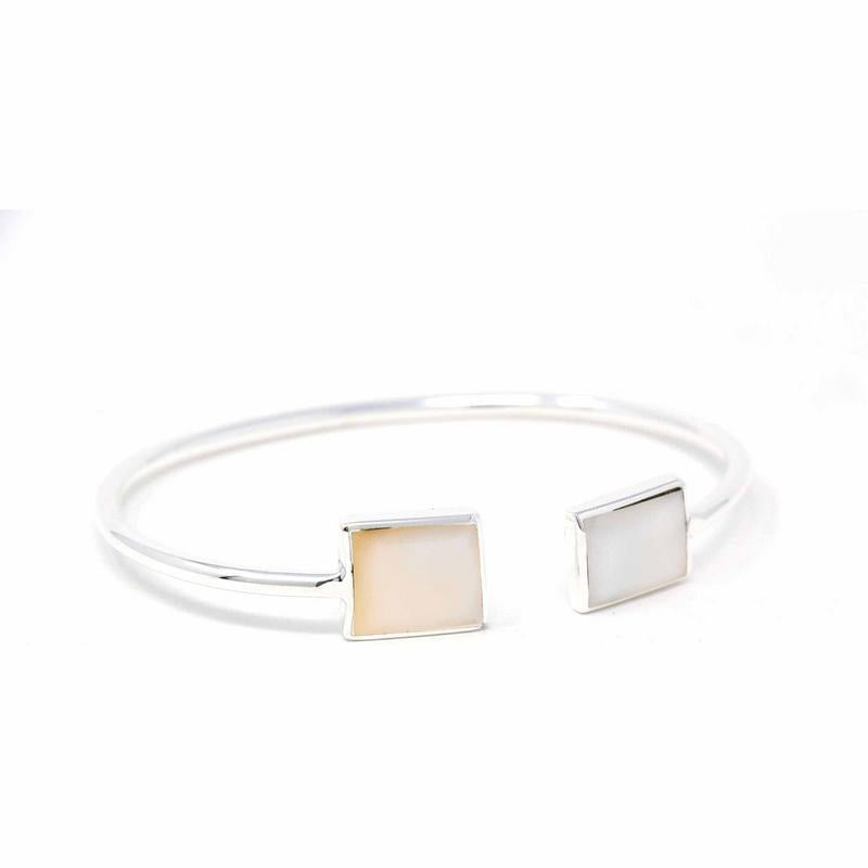 Cuff Bracelet, Mother of Pearl Square - Yvonne’s 100th Wish Inc