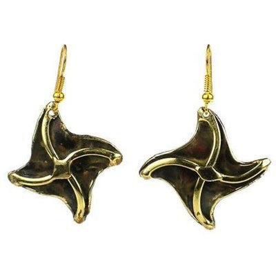 Brass Pinwheel Earrings - Brass Images (E) - Yvonne’s 100th Wish Inc