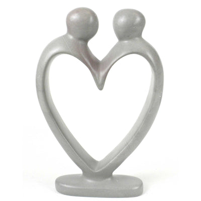 Handcrafted Soapstone Lover's Heart Sculpture in White - Smolart - Yvonne’s 100th Wish Inc