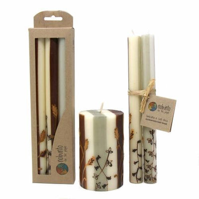 Tall Hand Painted Candles - Three in Box - Kiwanja Design - Nobunto - Yvonne’s 100th Wish Inc