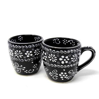 Encantada Handmade Pottery Set of Two Mugs, Ink - Yvonne’s 100th Wish Inc