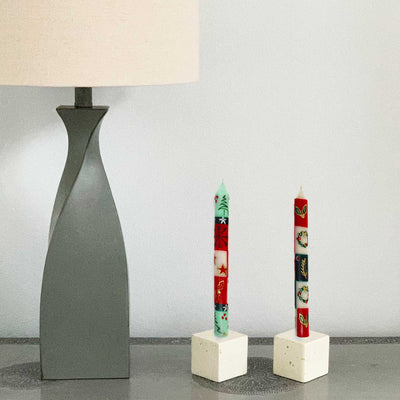 Set of Three Boxed Tall Hand-Painted Candles - Ukhisimui Design - Nobunto - Yvonne’s 100th Wish Inc