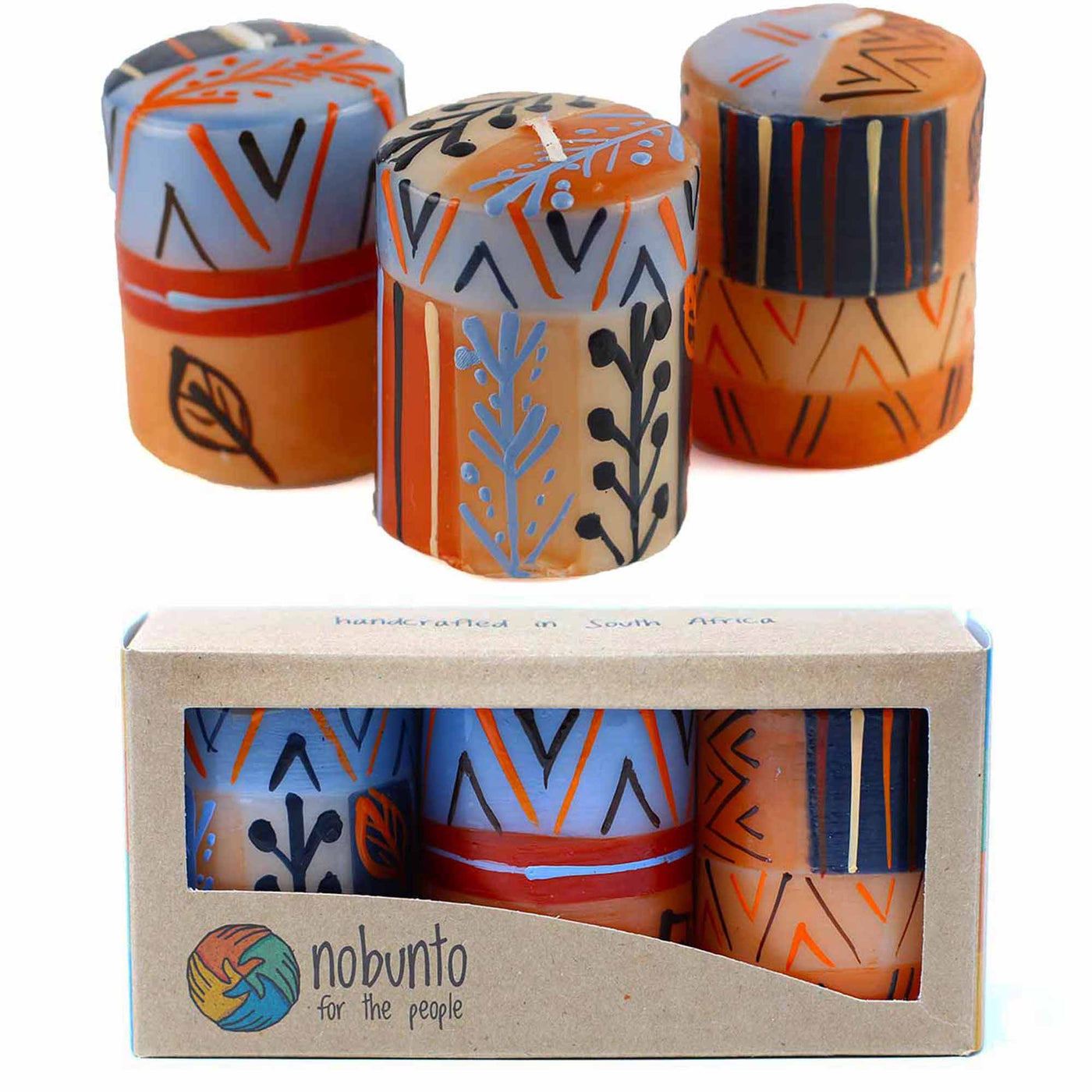 Hand Painted Candles in Uzushi Design (box of three) - Nobunto - Yvonne’s 100th Wish Inc