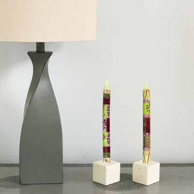 Hand Painted Candles in Kileo Design (pair of tapers) - Nobunto - Yvonne’s 100th Wish Inc