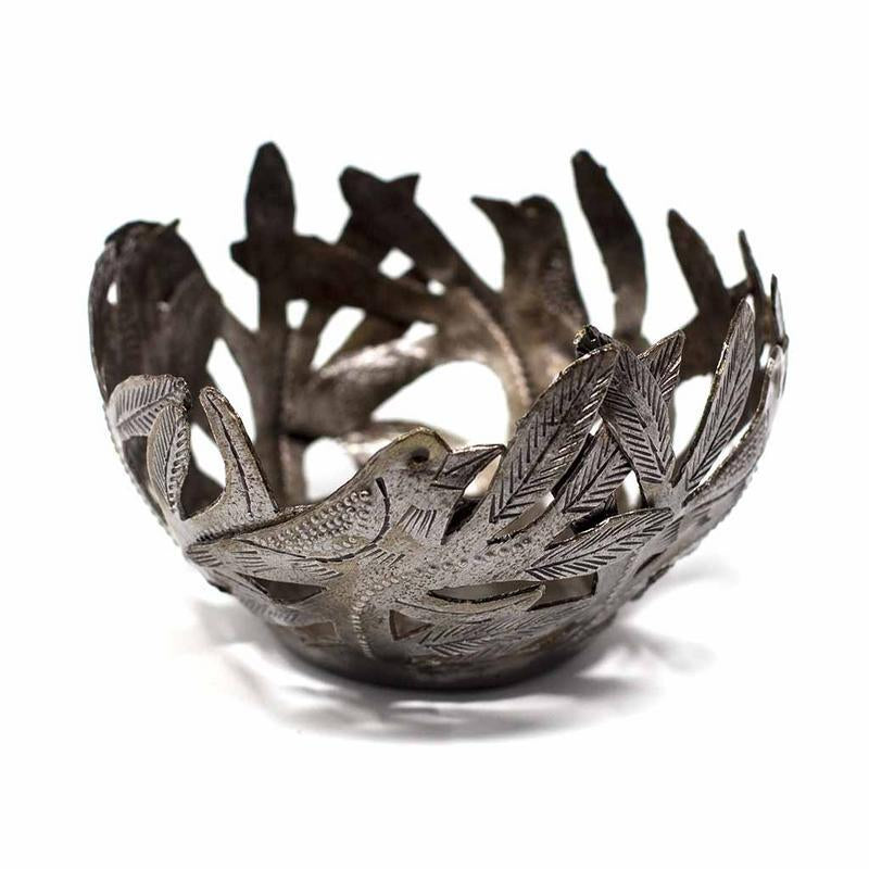 Decorative Metal Bowl with Birds - Croix des Bouquets - Yvonne’s 100th Wish Inc