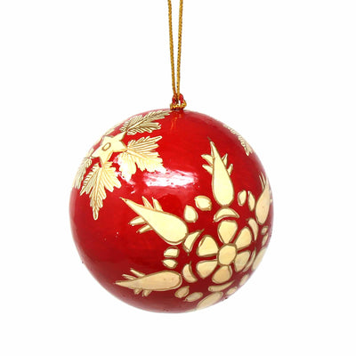 Handpainted Ornaments Gold Snowflakes - Yvonne’s 100th Wish Inc