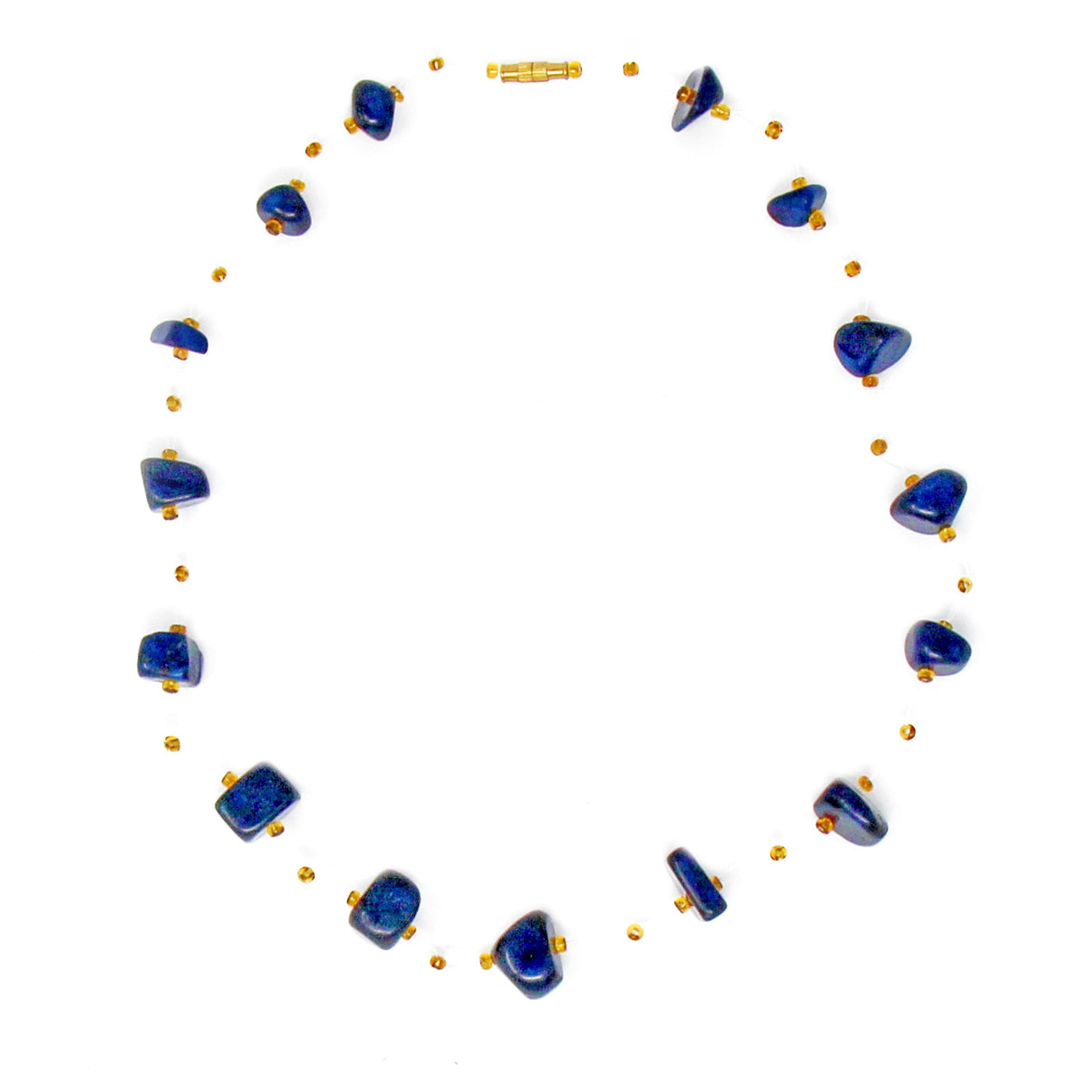 Floating Stone & Maasai Bead Necklace, Navy - Yvonne’s 100th Wish Inc