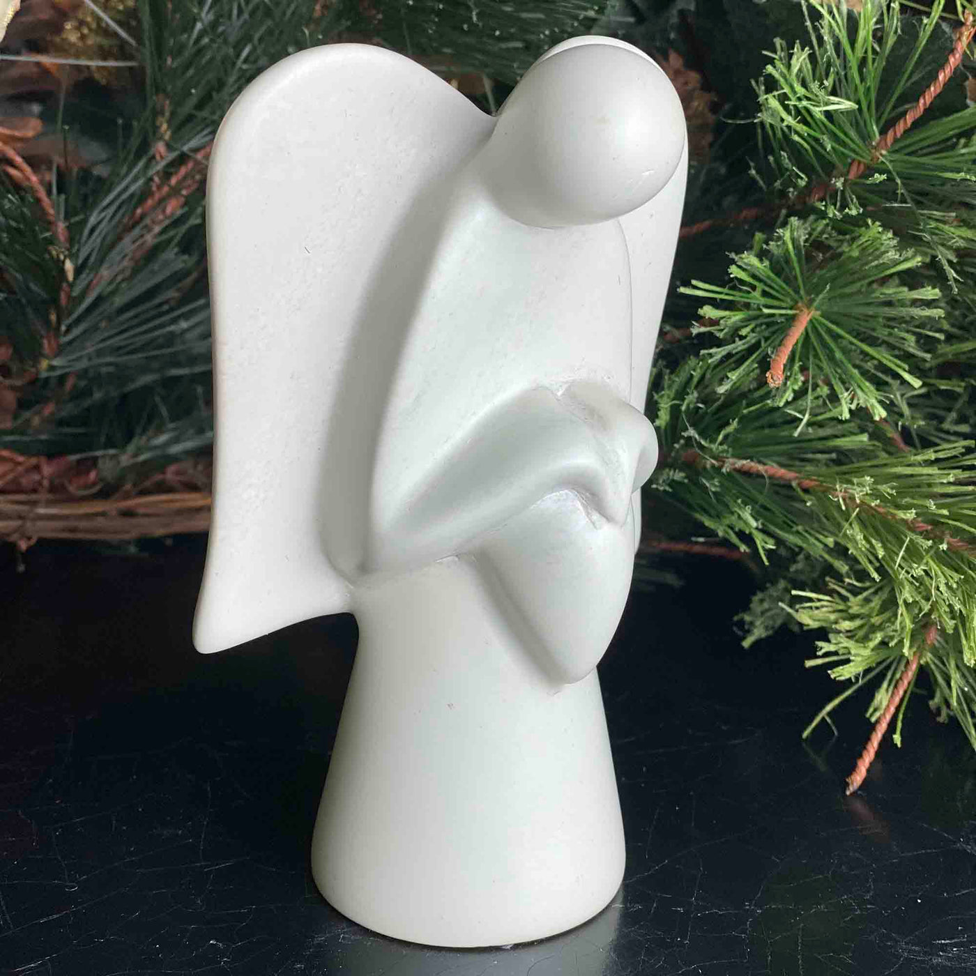 Angel Soapstone Sculpture Holding Heart - Yvonne’s 100th Wish Inc