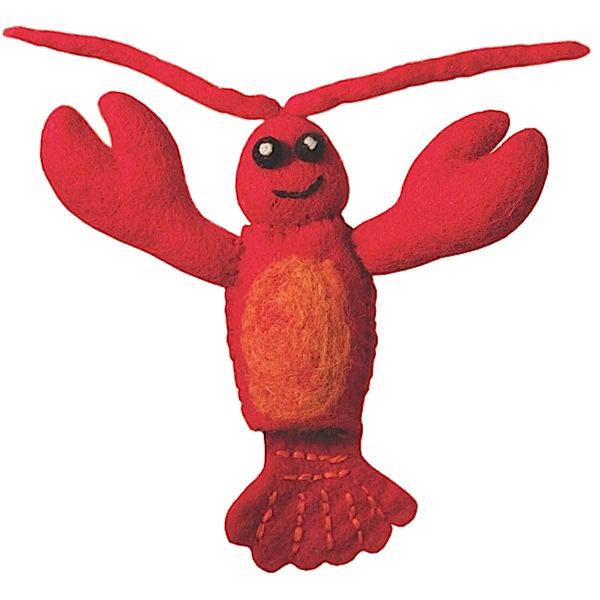 Woolie Finger Puppet - Lobster - Wild Woolies (T) - Yvonne’s 100th Wish Inc