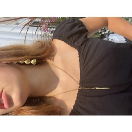Geometric Tiered Brass Drop Earrings - Yvonne’s 100th Wish Inc
