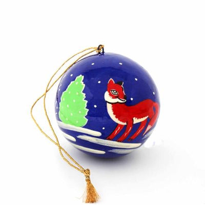 Handpainted Ornament Fox - Pack of 3 - Yvonne’s 100th Wish Inc