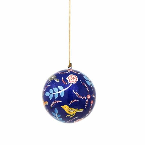 Handpainted Ornament Birds and Flowers, Blue - Pack of 3 - Yvonne’s 100th Wish Inc