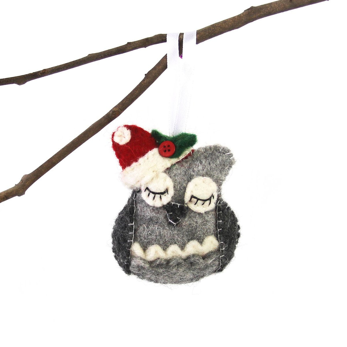 Hand Felted Christmas Ornament: Owl - Global Groove (H) - Yvonne’s 100th Wish Inc