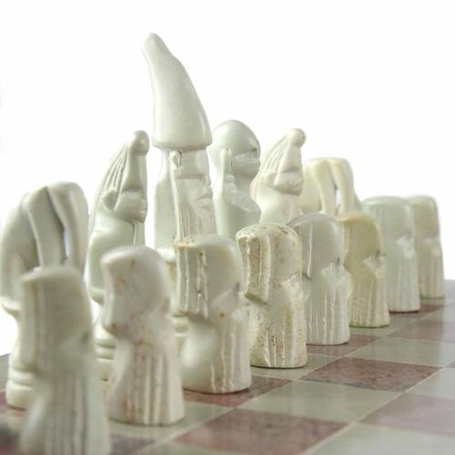 Hand Carved Soapstone Maasai Chess Set - 14" Board - Smolart - Yvonne’s 100th Wish Inc