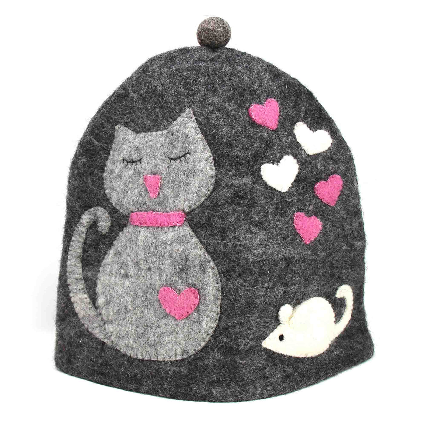 Hand Crafted Felt: Cat Tea Cozy - Yvonne’s 100th Wish Inc