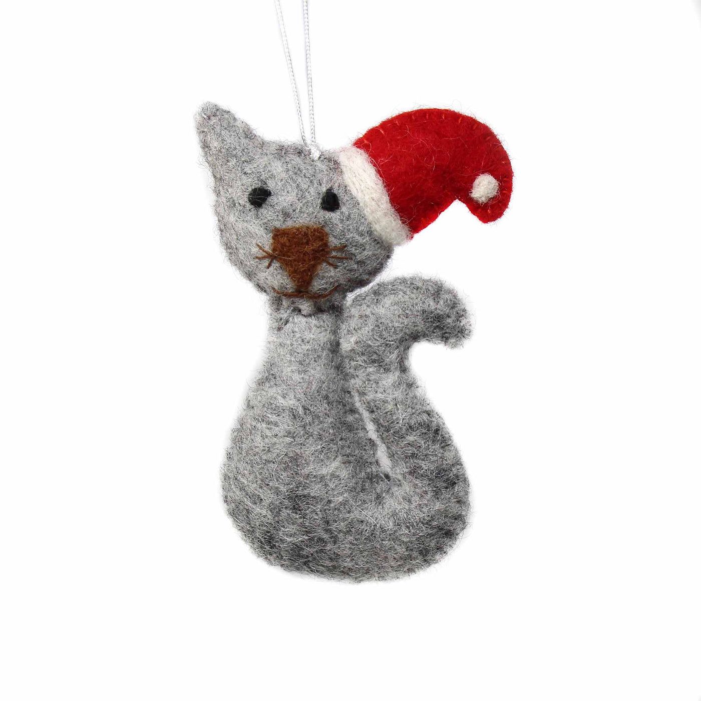 Hand Felted Christmas Ornament: Cat - Global Groove (H) - Yvonne’s 100th Wish Inc