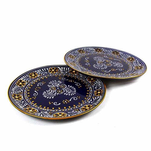 Dinner Plates 11.8in - Blue, Set of Two - Encantada - Yvonne’s 100th Wish Inc
