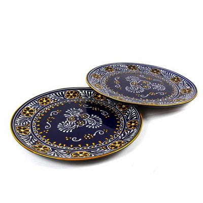 Dinner Plates 11.8in - Blue, Set of Two - Encantada - Yvonne’s 100th Wish Inc