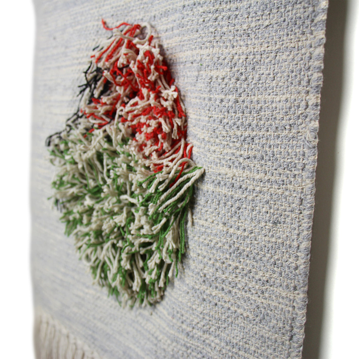 Handwoven Boho Wall Hanging, Neutral with Pop of Color