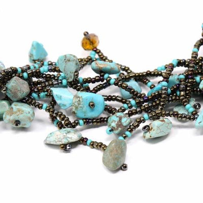 Chunky Stone Necklace - Turquoise - Lucias Imports (J) - Yvonne’s 100th Wish Inc