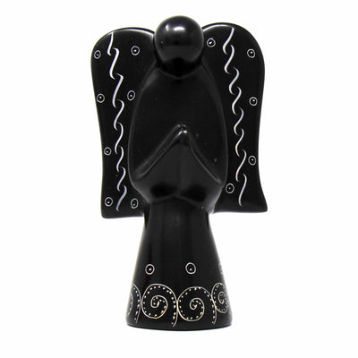 Soapstone Angel Sculpture - Black Finish Design